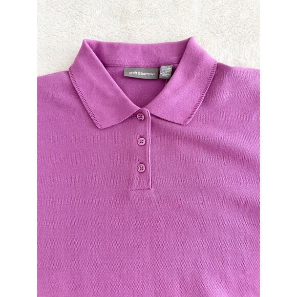 NWT Croft & Barrow Polo Shirt Size M Pink Short Sleeve - Picture 3 of 8